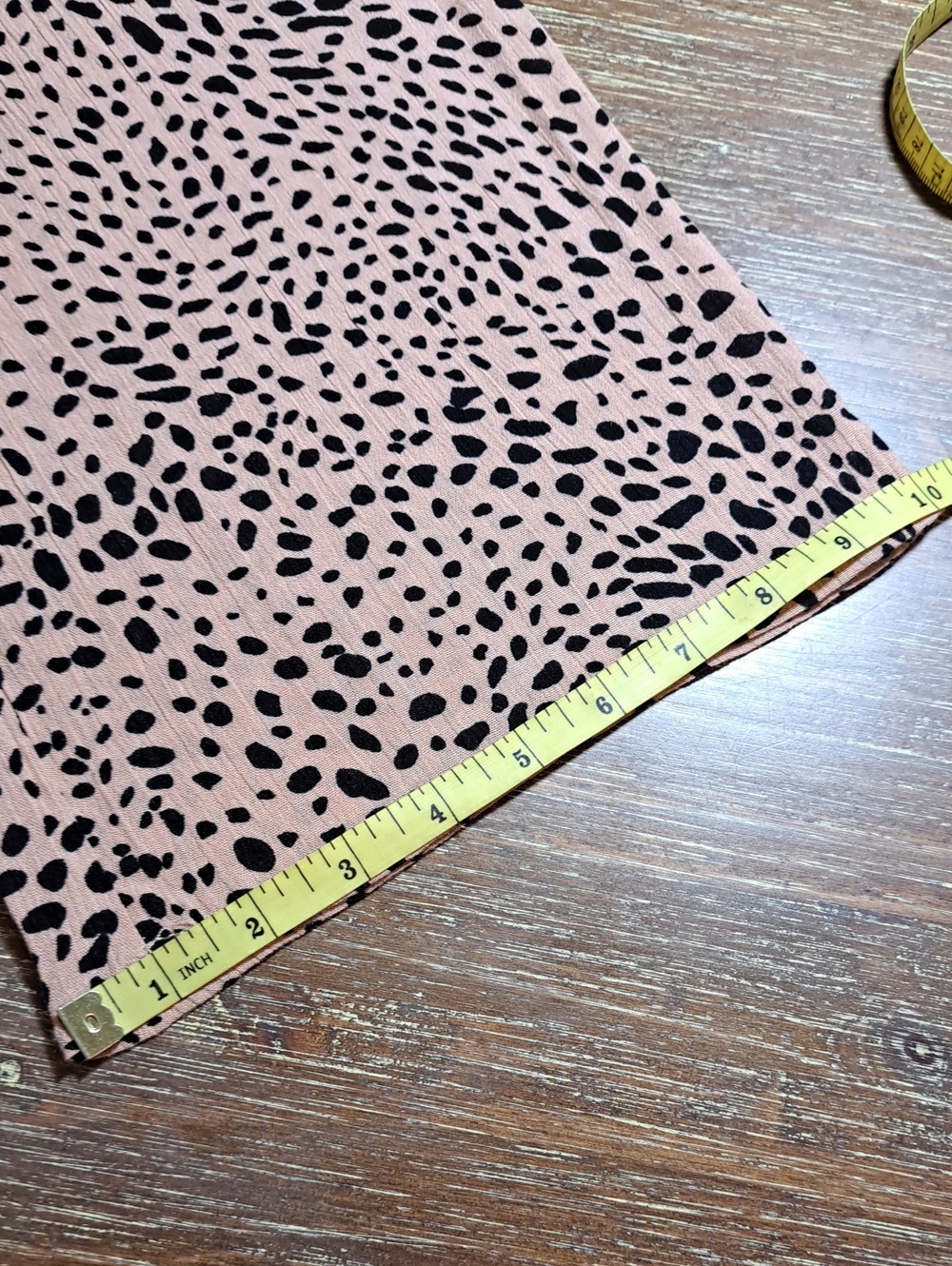 89th & Madison Pants Peachy Beige Black Leopard Print Smock Waist Wide Leg Large - Picture 11 of 11